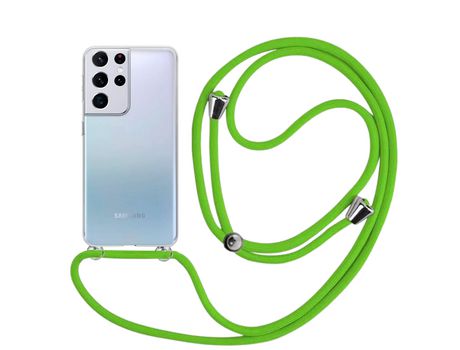 Funda cristal con Cordón verde para Samsung Galaxy S21 Ultra
