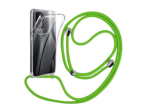 Funda cristal con Cordón verde para Oppo A74 5G