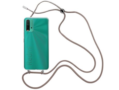 Funda cristal con Cordón Marrón para Xiaomi Redmi 9T