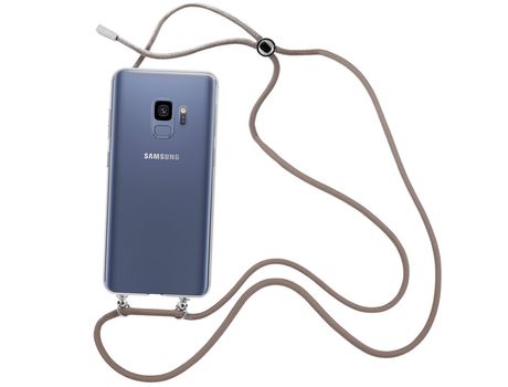Funda cristal con Cordón Marrón para Samsung Galaxy S9