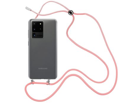 Funda cristal con Cordón rosa para Samsung Galaxy S20 Ultra