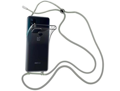 Funda cristal con Cordón Gris para Oneplus Nord N10