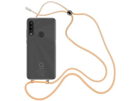 Funda cristal con Cordón Naranja para Alcatel 1 SE 2020