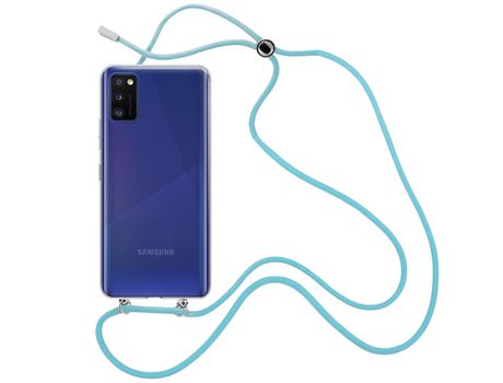 Funda cristal con Cordón azul para Samsung Galaxy A41