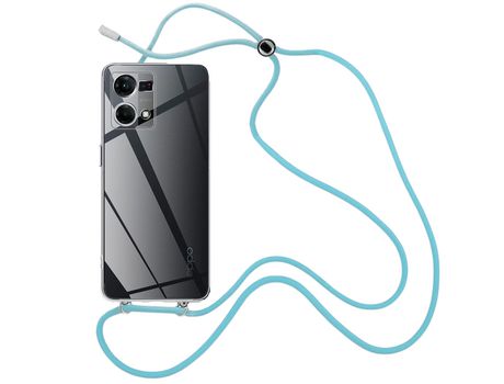 Funda cristal con Cordón azul para Oppo Reno 7