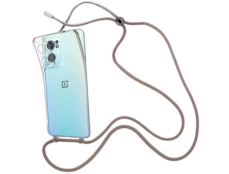 Funda cristal con Cordón Marrón para Oneplus Nord CE 2 5G