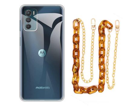 Funda cristal con Cordón Marrón para iPhone X