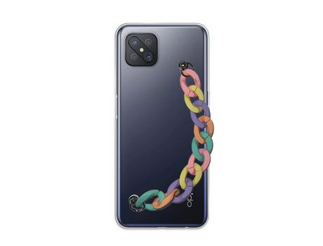 Funda cristal con Cordón Cadena rosa para Oppo A76