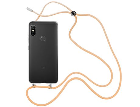 Funda cristal con Cordón Naranja para Xiaomi Redmi Note 6