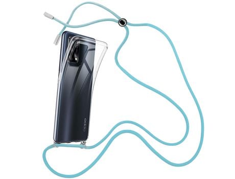 Funda cristal con Cordón azul para Oppo A74