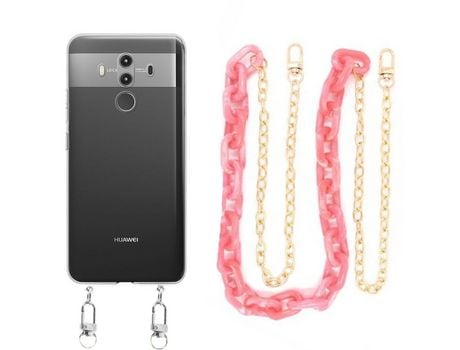 Funda cristal con Cordón Cadena rosa para Huawei Mate 10 Pro