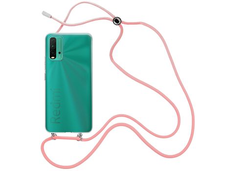 Funda cristal con Cordón rosa para Xiaomi Redmi 9T
