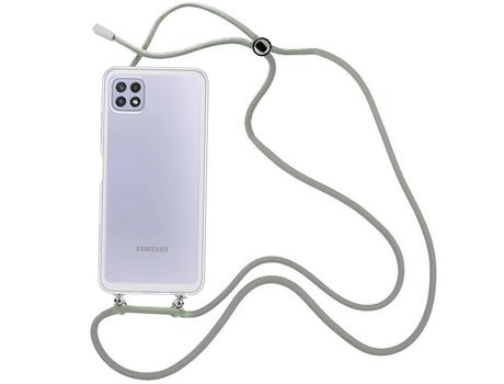 Funda cristal con Cordón Gris para Samsung Galaxy A22 5G