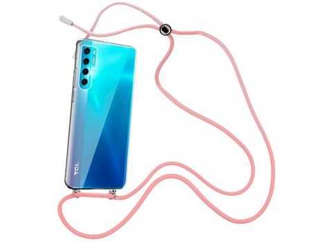 Funda cristal con Cordón rosa para TCL 20 Pro