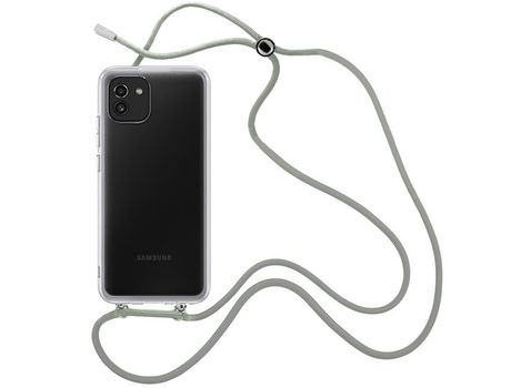 Funda cristal con Cordón Gris para Samsung Galaxy A03