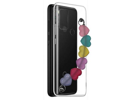 Funda cristal con Soporte Corazones para Alcatel 1V 2021