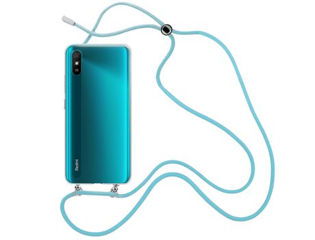 Funda cristal con Cordón azul para Xiaomi Redmi 9A