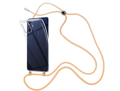 Funda cristal con Cordón Naranja para TCL 30 SE