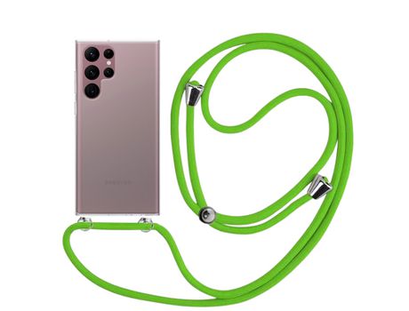 Funda cristal con Cordón verde para Samsung Galaxy S22 Ultra