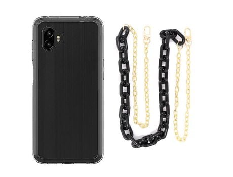 Funda cristal con Cordón Cadena Negro para Samsung Galaxy XCover 6 Pro