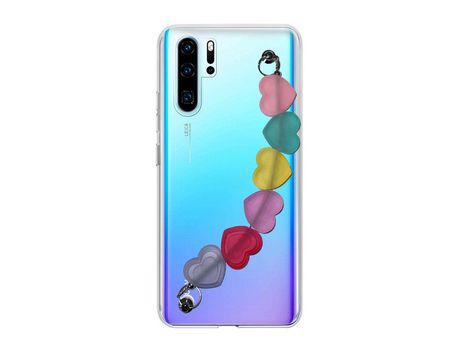 Funda cristal con Soporte Corazones para Huawei P30 Pro