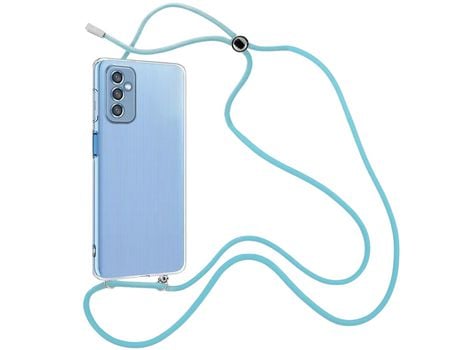 Funda cristal con Cordón azul para Samsung Galaxy M52 5G