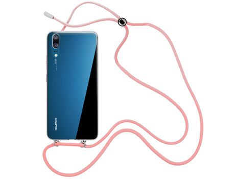 Funda cristal con Cordón rosa para Huawei P20