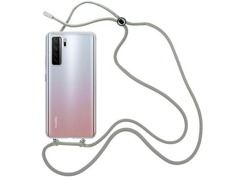 Funda cristal con Cordón Gris para Huawei P40 Lite 5G