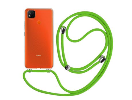 Funda cristal con Cordón verde para Xiaomi Redmi 9C