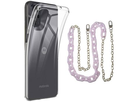 Funda cristal con Cordón rosa para Alcatel 1B 2021