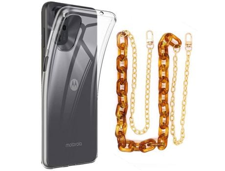 Funda cristal con Cordón Marrón para Alcatel 1B 2022