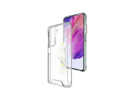 Funda acrilico Certificación militar MIL-STD 810G con Soporte Multifunción para Samsung Galaxy S21 FE Transparente