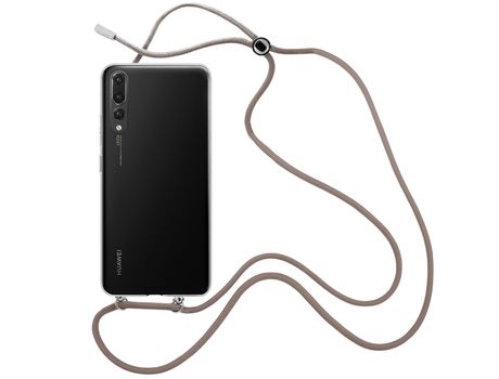 Funda cristal con Cordón Marrón para Huawei P20 Pro