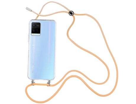 Funda cristal con Cordón Naranja para Vivo Y21s