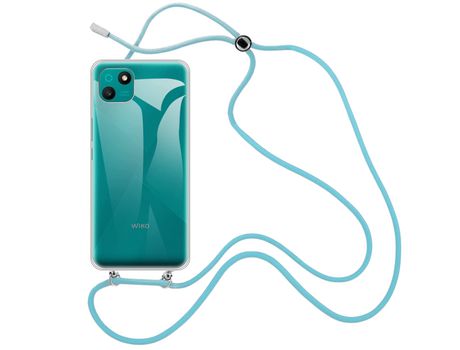 Funda cristal con Cordón azul para Wiko T10