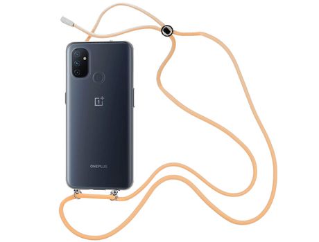 Funda cristal con Cordón Naranja para Oneplus Nord N100