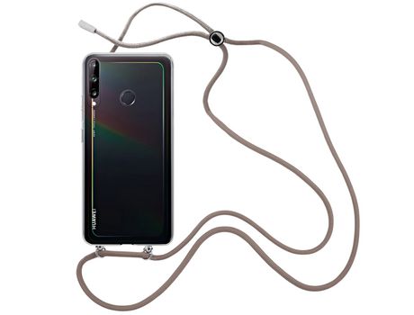 Funda cristal con Cordón Marrón para Huawei P40 Lite E