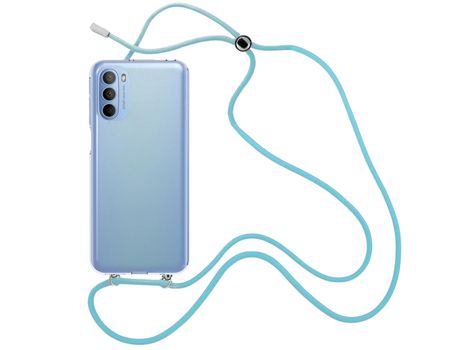 Funda cristal con Cordón azul para Motorola Moto G31