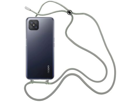 Funda cristal con Cordón Gris para Oppo Reno 4Z