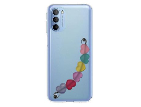 Funda cristal con Soporte Corazones para Motorola Moto G31