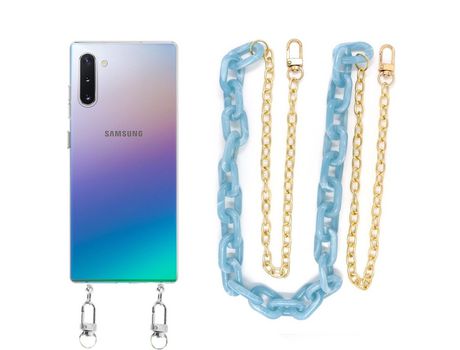 Funda cristal con Cordón Cadena azul para Samsung Galaxy Note 10