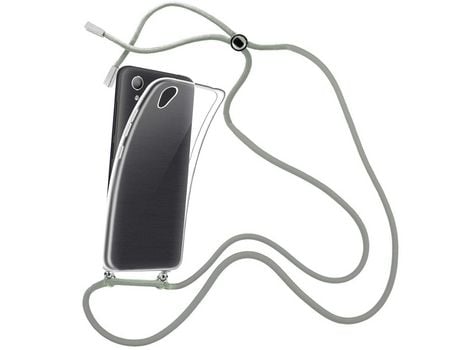 Funda cristal con Cordón Gris para Alcatel 1 2019