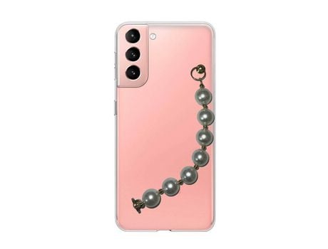 Funda cristal con Cordón Cadena rosa para Samsung Galaxy A52 5G