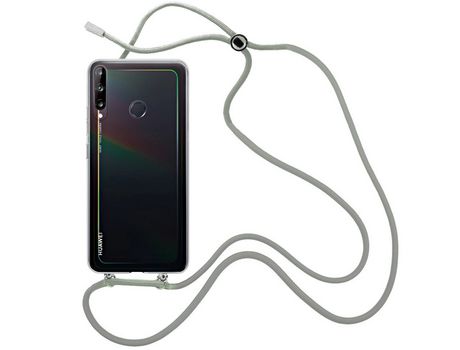 Funda cristal con Cordón Gris para Huawei P40 Lite E
