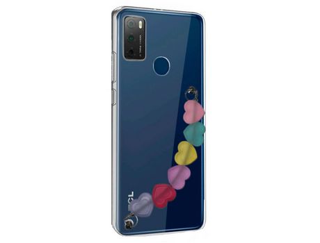 Funda cristal con Soporte Corazones para TCL 20E