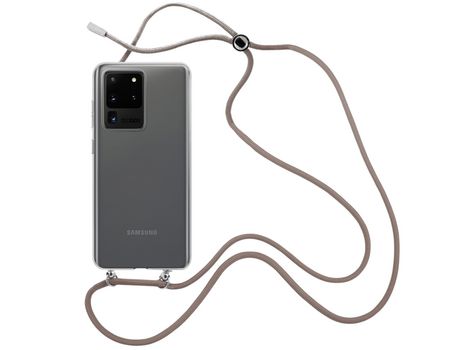 Funda cristal con Cordón Marrón para Samsung Galaxy S20 Ultra