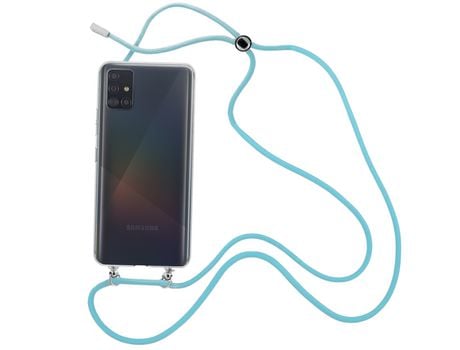 Funda cristal con Cordón azul para Samsung Galaxy A71