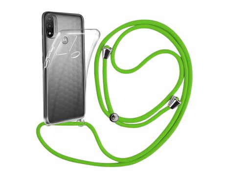 Funda cristal con Cordón verde para Motorola Moto G10