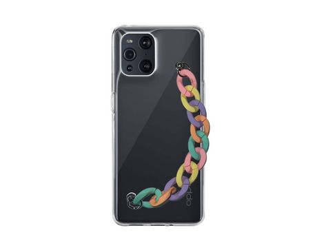 Funda cristal con Soporte rainbow para Oppo Find X3 Pro