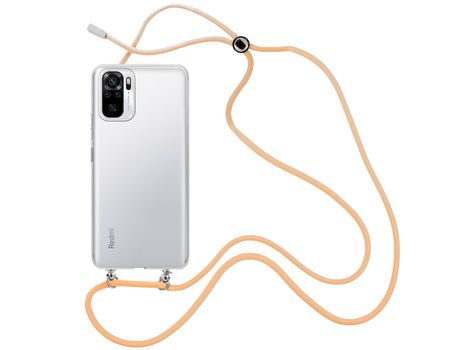 Funda cristal con Cordón Naranja para Xiaomi Redmi Note 10